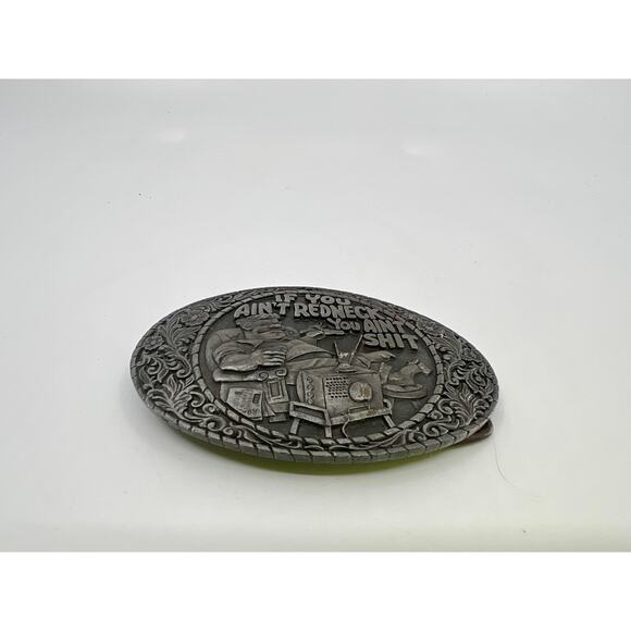 VTG 82 If You Ain't...Western Humor Solid Brass Belt Buckle Made in USA - Picture 3 of 4